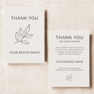 Minimalistische Botanische Bedanktkaart voor Klein Notitiekaartje