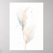 Minimalistische Botanische Blad Art Poster | Blush (Voorkant)