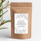 Minimalistische Botanische bladeren Wax smeltlabe Voedselcontainer Etiket