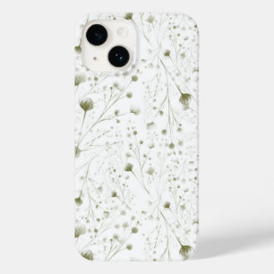 Minimalistische botanische bloem natuur groen wit Case-Mate iPhone 14 hoesje