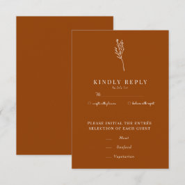 Minimalistische Botanische Bloemen | Bloem chique RSVP Kaartje