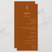 Minimalistische Botanische Bloemen | Huwelijksmenu Menu (Voorkant / Achterkant)