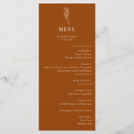 Minimalistische Botanische Bloemen | Huwelijksmenu Menu