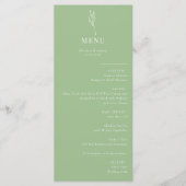 Minimalistische Botanische Bloemen | Huwelijksmenu Menu (Voorkant)