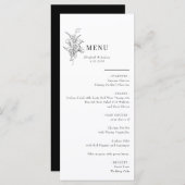Minimalistische Botanische Bloemen | Huwelijksmenu Menu (Voorkant / Achterkant)