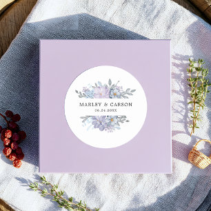 Minimalistische Botanische Bloemen Romantische bru Ronde Sticker