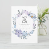 Minimalistische Botanische Bloemen Romantische bru Save The Date (Staand voorkant)