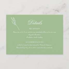 Minimalistische Botanische Bloemen | Trouwgegevens Informatiekaartje