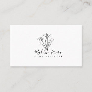 Minimalistische Botanische Bloemige Visitekaart Visitekaartje