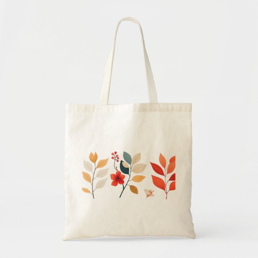 Minimalistische Botanische Bloom Bloemen Patronen Tote Bag (Voorkant)
