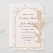 Minimalistische Botanische Boog Huwelijksuitnodigi Kaart (Voorkant)