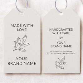 Minimalistische botanische branding voor kleine be cadeaulabel
