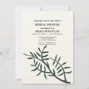 Minimalistische Botanische Bruids Douche Uitnodigi Kaart