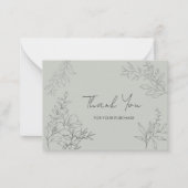 Minimalistische botanische dank u notitiekaartje (Voorkant)