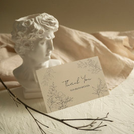 Minimalistische botanische dank u notitiekaartje