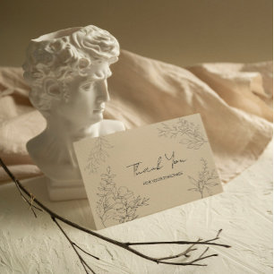 Minimalistische botanische dank u notitiekaartje