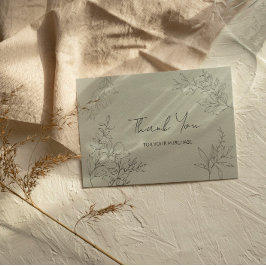 Minimalistische botanische dank u notitiekaartje