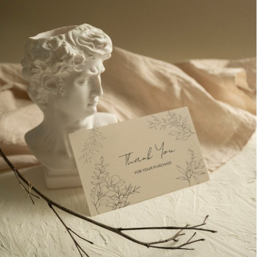 Minimalistische botanische dank u notitiekaartje