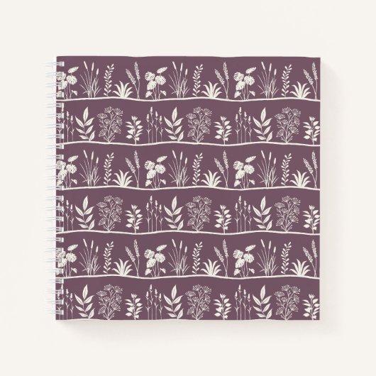 Minimalistische botanische delicate weide silhouet notitieboek (Voorkant)