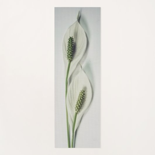 Minimalistische Botanische Dubbele Witte Vredeslel Yogamat (Voorkant)