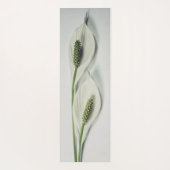 Minimalistische Botanische Dubbele Witte Vredeslel Yogamat (Achterkant)