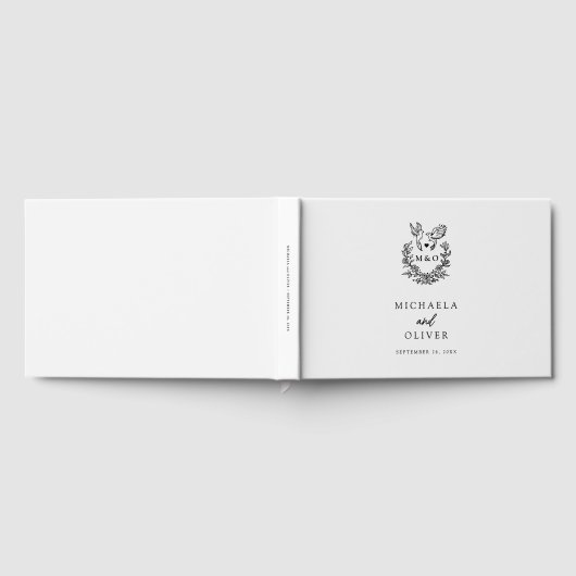 Minimalistische Botanische Duiven Elegant Script W Gastenboek (Volledig)