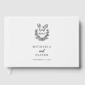 Minimalistische Botanische Duiven Elegant Script W Gastenboek (Voorkant)