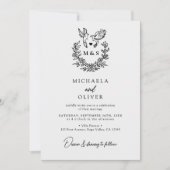 Minimalistische Botanische Duiven Elegant Script W Kaart (Voorkant)