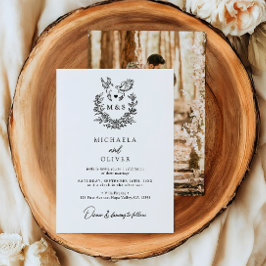 Minimalistische Botanische Duiven Elegant Script W Kaart