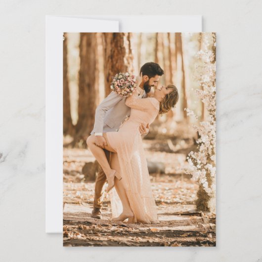 Minimalistische Botanische Duiven Elegant Script W Kaart (Achterkant)