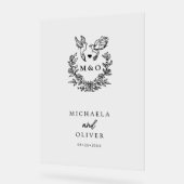 Minimalistische Botanische Duiven Elegante Scripti Acryl Bord (Hoek)