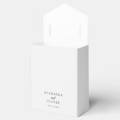 Minimalistische Botanische Duiven Elegante Scripti Bedankdoosjes (Geopend)