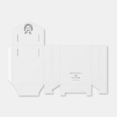 Minimalistische Botanische Duiven Elegante Scripti Bedankdoosjes (Uitgevouwen)