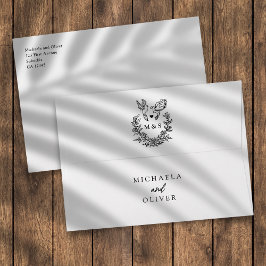 Minimalistische Botanische Duiven Elegante Scripti Envelop