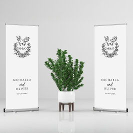 Minimalistische Botanische Duiven Elegante Scripti Roll-up Banner