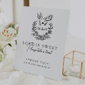 Minimalistische Botanische Duiven Script Wedding F Reclamebord Met Voetstuk