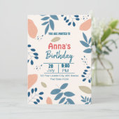 Minimalistische botanische elegante bloemenverjaar kaart (Staand voorkant)