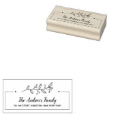Minimalistische botanische familienaam Leaf Rubberstempel (Gestempeld)