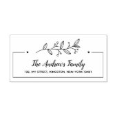 Minimalistische botanische familienaam Leaf Zelfinktende Stempel (Design)