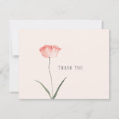 Minimalistische botanische foto koraal bedankkaart (Voorkant)