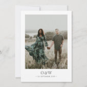 Minimalistische Botanische Foto QR Code Wedding Kaart (Achterkant)