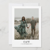 Minimalistische Botanische Foto QR Code Wedding Kaart (Achterkant)