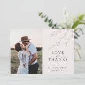 Minimalistische Botanische Foto Trouw Dankkaart Save The Date (Staand voorkant)