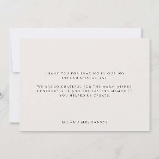 Minimalistische Botanische Foto Trouw Dankkaart Save The Date (Achterkant)