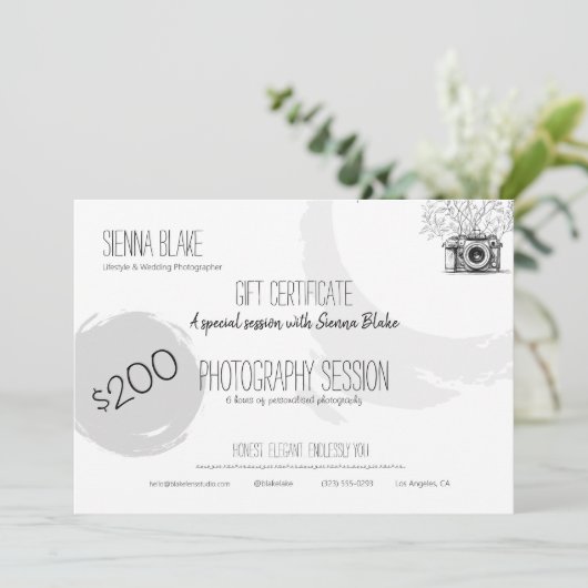 Minimalistische Botanische Fotografie Cadeaubon Ka (Staand voorkant)