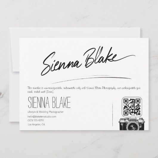 Minimalistische Botanische Fotografie Cadeaubon Ka (Achterkant)