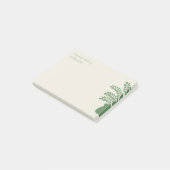 Minimalistische Botanische Gepersonaliseerde Post- Post-it® Notes (Schuin)