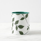 Minimalistische botanische groene bladeren tweekle mok (Midden)