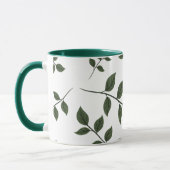 Minimalistische botanische groene bladeren tweekle mok (Links)