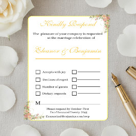 Minimalistische Botanische Huwelijksreactiekaart RSVP Kaartje